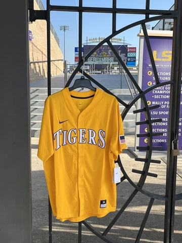 Nike Men's LSU Tigers Baseball Replica Jersey Gold P33920 NWT Cover