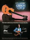 vtg 80s CHET ATKINS CLASSIC GIBSON MAGAZINE AD PINUP Guitar Electric Acoustic