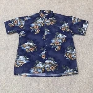 Camisa Hawaiana Campia Moda Mangas Cortas con Botones Azul Hombre Talla XL Alta - Imagen 1 de 7