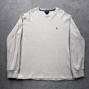 Ralph Lauren Thermohemd Herren 2XL Beige Waffelstrick Langarm Polo Pony - Bild 1 von 10