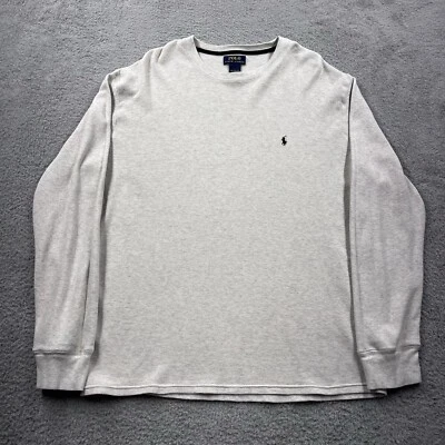 Ralph Lauren тепловой рубашка мужская 2XL бежевый вафель трикотажа длинным рукавом поло пони - Изображение 1 из 4