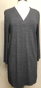Damen Josephine Chaus Long Strickjacke seidig 3/4 Arm Seitenschlitz Stahlgrau L - Bild 1 von 8