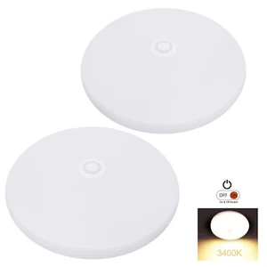 2Pcs 12V 4.5'' RV LED Slim Puck Light Cabinet Ceiling Light w/Switch Cool White - Picture 1 of 8