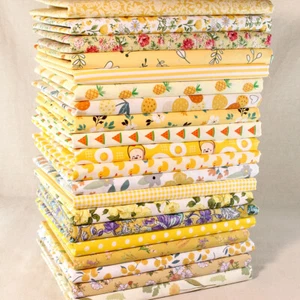 20 Yellow Sewing Precut 8" Square Patchwork Cotton Quilt Fabric Remnants DIY - Picture 1 of 5