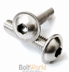 M6 / 6mm A2 STAINLESS STEEL FLANGED BUTTON HEAD SOCKET FLANGE SCREWS BOLTS BW - Picture 1 of 2