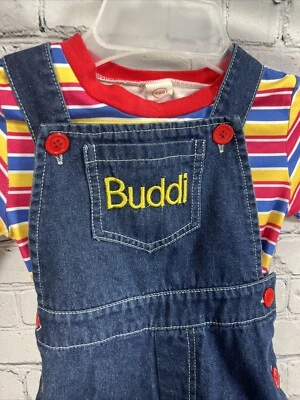 Mono My BUDDI 1985 con camisa a rayas disfraz de Chucky niños talla vintage Foto 1 de 4