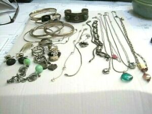 Sterling Silver lot, scrap or not  bracelets, ring, earrings necklaces 200 gr 
