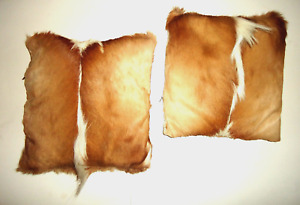 VINTAGE  PAIR OF REAL NATURAL AFRICAN SPRINGBOK CUSHIONS Size-13x12x3 in
