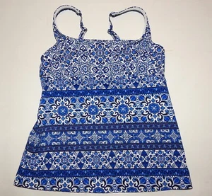 Lands End 4 Square Neck Tankini Top Deep Sea Swim Majolika UPF Sonnenschutz - Bild 1 von 6