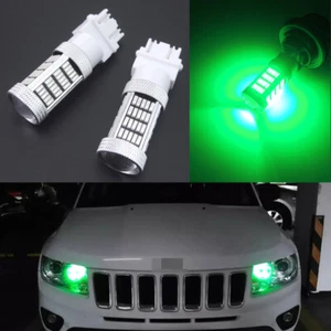 2x Bright Green LED Daytime Running Light Bulb for 2011-2013 Jeep Grand Cherokee - Picture 1 of 10