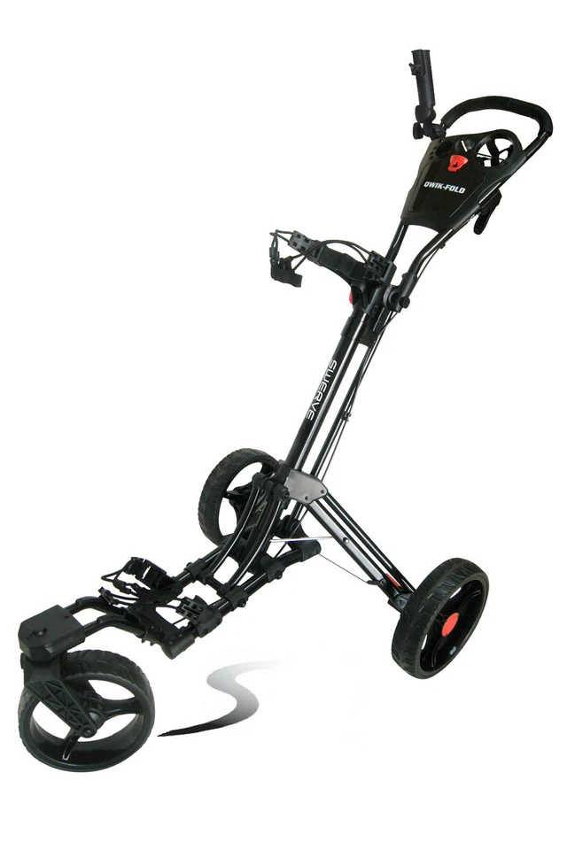 Founders Club Qwik Fold Swerve 360 Swivel 3 Wheel Push Pull Golf Cart Trolley - Image 1 of 4