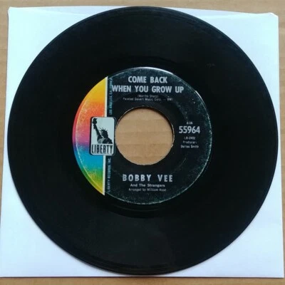 BOBBY VEE Come Back When You Grow Up 45 7" POP ROCK Record Vinyl Records - Imagem 1 de 2