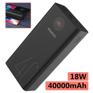 ROMOSS Power Bank 40000mAh 18W Fast Charge Portable Charger for iPhone16 Samsung - Picture 1 of 10