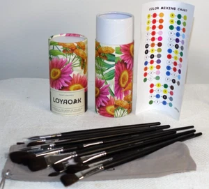 Loyaoak 16 Piezas Premium Sintético Ardilla Pinceles de Pintura para Cabello Pintura Gouache - Imagen 1 de 3