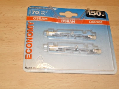2 Stück OSRAM HALOLINE Halogen Stäbe Typ 70 150W 230V R7s Länge 78 mm - Bild 1 von 3