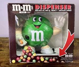 Mars Plain M&M 1992 dispensador verde 8,5" nuevo stock antiguo caja original con caramelo - Imagen 1 de 7