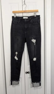 Kancan Damen Größe 11/29 schwarz Jeans Stil KC7299BK Bündchen Knöchel  - Bild 1 von 5