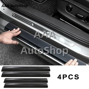 Car Door Plate Sill Scuff Cover Anti-Scratch Sticker 3D Carbon Fiber Accessories - Picture 1 of 10