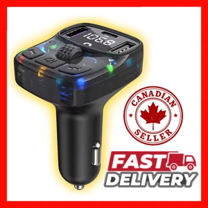 Bluetooth 5.3 Car FM Transmitter PD Type-C Dual USB MP3 Player QC3.0 Hands-Free - Picture 1 of 6