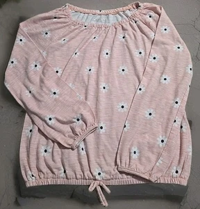 Arizona Large Jean Company Girls Long Sleeve Pink Floral Top 14 L Flowers Daisy - Picture 1 of 7