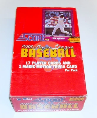 1988 SCORE Baseball 36 pacotes selados caixa de cera fechada - TOM GLAVINE RC? - Imagem 1 de 4