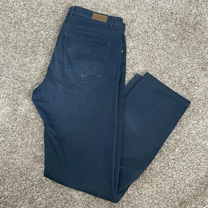 Pantalones de pana Massimo Dutti para hombre 34x32 azul marino ajustados calce recto 5 bolsillos usados en excelente estado - Imagen 1 de 14