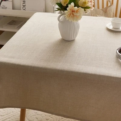 Easy Maintenance Linen Cotton Tablecloth Everyday Use Tablecloth Dining Events - Image 1 of 4