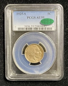 1925 S Buffalo Nickel PCGS AU55 CAC - Picture 1 of 4