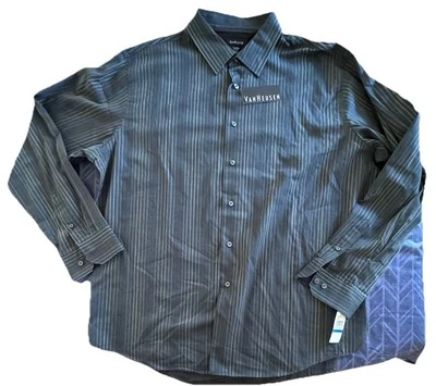 Van Heusen Men’s Midnight Long Sleeved Striped Dress Shirt Size XL 17-17 1/2 - Image 1 of 4
