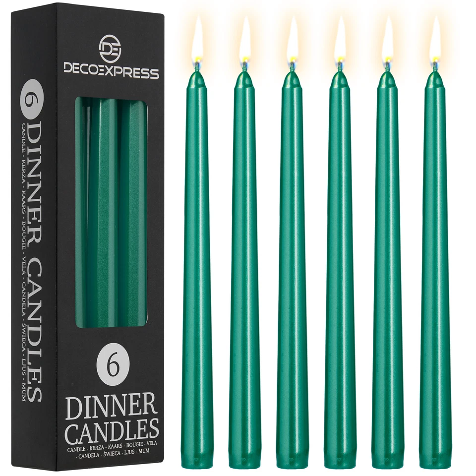 Deco Express Set of 6 Taper Dinner Candles Home Table Romantic Festive Decor - Image 1 of 1