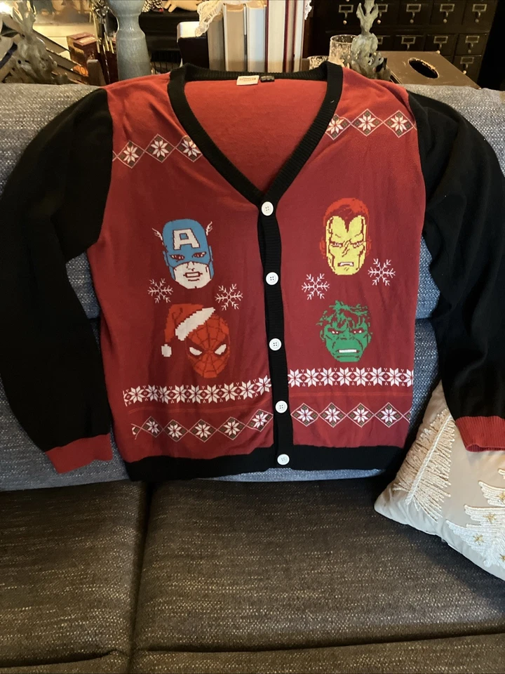 Suéter feo de Navidad XL para hombre Marvel Comics. EXCELENTE estado. Foto 1 de 4