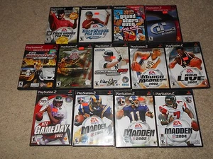 USED PS2 13 GAMES LOT MADDEN 02 03 04 MIDNIGHT CLUB 3 GRAN TURISMO 3 A SPEC MORE - Picture 1 of 1