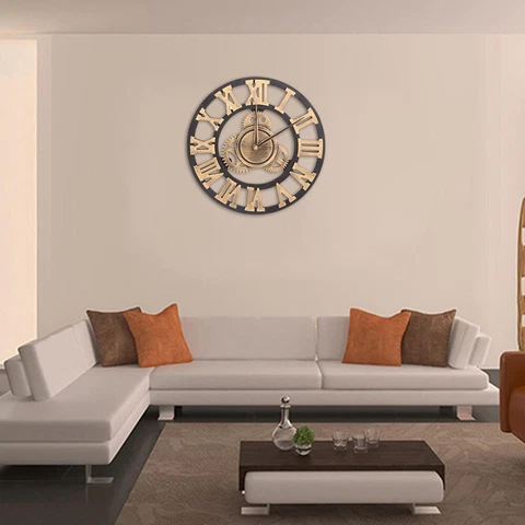 Gear Wall Clock Large Wood Wall Clock Retro Wall Clock Cover