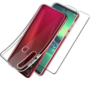 Étui Housse Transparent +Film Verre Trempé Pour MOTOROLA MOTO G8 PLUS - Photo 1 sur 11