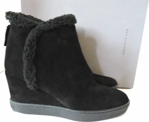 $425 Aquatalia Ankle Boots Wedge Christen Faux Fur Waterproof Shoes Booties 6.5 - Picture 1 of 7