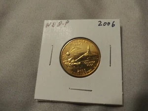 STATE QUARTER NEBRASKA P-GOLD PLATED--FREE SHIP 2006 BU - Picture 1 of 4