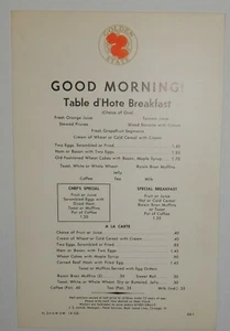 Rock Island Railroad 1960ish Breakfast Card Menu - Golden State - Picture 1 of 1