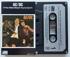 AC/DC - IF YOU WANT BLOOD (ATLANTIC K450532) 1980s EUROPE CASSETTE SILVER LABELS - Picture 1 of 3