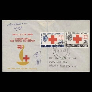 Basutoland 1963 Red Cross Centenary first day cover, MASERU - Picture 1 of 1
