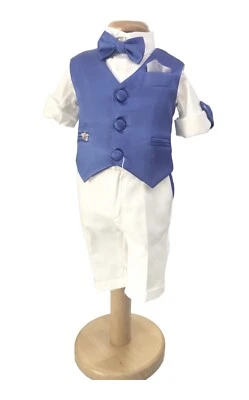 COMPLETO VESTITO GILET SET PAGGETTO CERIMONIA ELEGANTE BATTESIMO NEONATO - Immagine 1 di 4