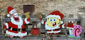 Set of 4 Character Christmas Under The Sea Yard Lawn Art Outdoor Decorations - Picture 1 of 1