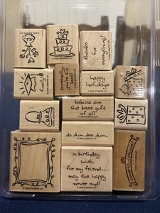 Stampin' Up - Estampilla de dos pasos SALUDOS ENMARCADA - 2004 - Juego de 14 - Imagen 1 de 3