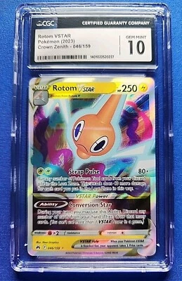 💎CGC 10 GEM MINT 2023 Pokemon Crown Zenith ROTOM VSTAR #046 Ultra Rare - Image 1 of 2