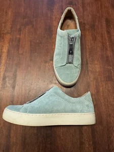 Women's Frye Lena Slip On Comfort Sneakers - Size 7 Mint Green - Suede Leather - Picture 1 of 10