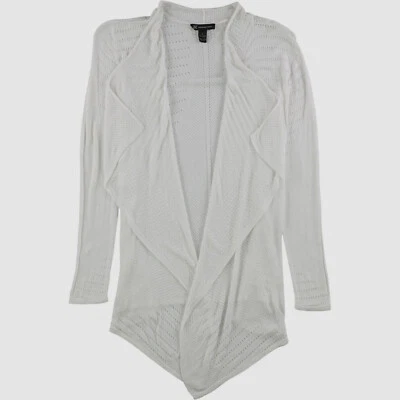 Cárdigan perforado drapeado blanco para mujer International Concepts talla M $70 Foto 1 de 3