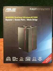 ASUS Dual-Band AC1900 Repeater Range Extender Media Bridge Access Point RP-AC68U