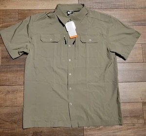 Little Donkey Andy Men's L Lightweight Short Sleeve Shirt Quick Dry Olive Green - Picture 1 of 11
