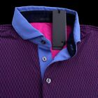 Greyson Golf Long Trail Print Short Sleeve Polo Shirt Canal Size Small $118