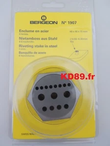 Bergeon 1907 Riveting stakes in Hardened steel 15 holes ∅ 0.80 - 6.30 mm - Picture 1 of 4