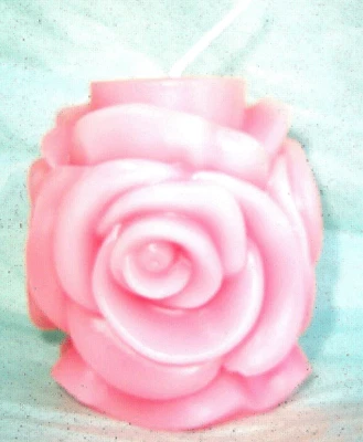 Handmade Pillar Rose Design Wax Candle Scented With Floral Tones 7.95 oz - Image 1 of 3
